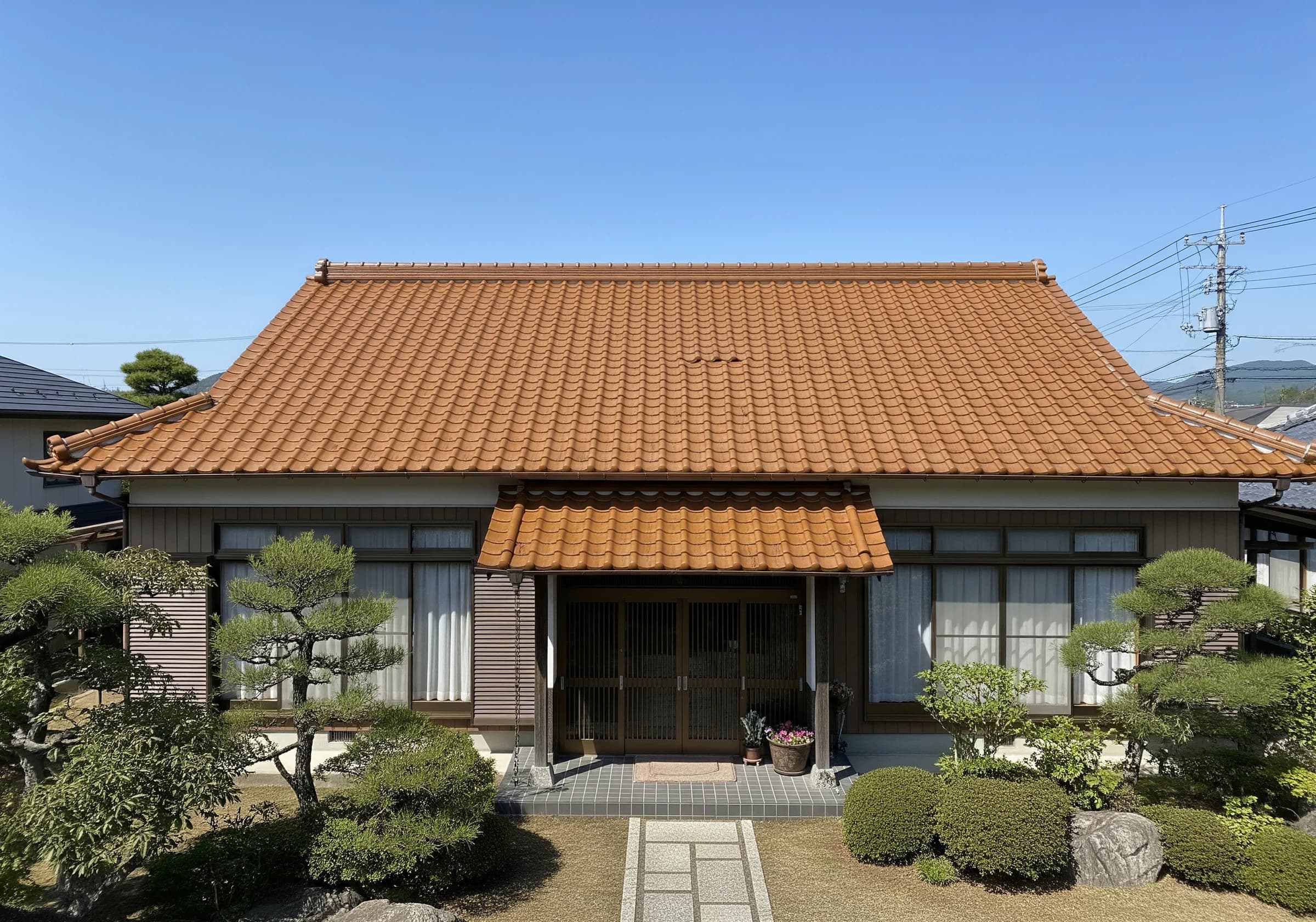 施工後の温かみのある屋根瓦